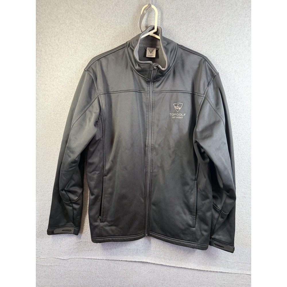 Levelwear Jacket Mens Large Black Softshell Full Zip Topgolf Las Vegas Golf